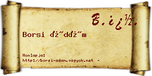 Borsi Ádám névjegykártya